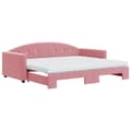 Miniatyrbillede 1 af 11: vidaXL daybed med udtræk og madras 90x200 cm velour lyserød