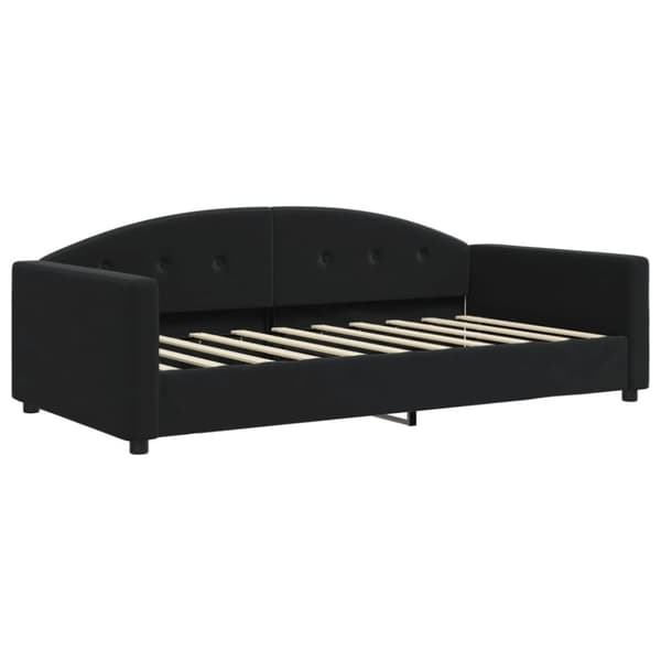 vidaXL daybed med udtræk og madras 90x190 cm velour sort