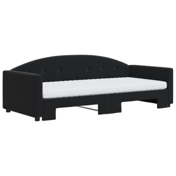 vidaXL daybed med udtræk og madras 90x190 cm velour sort