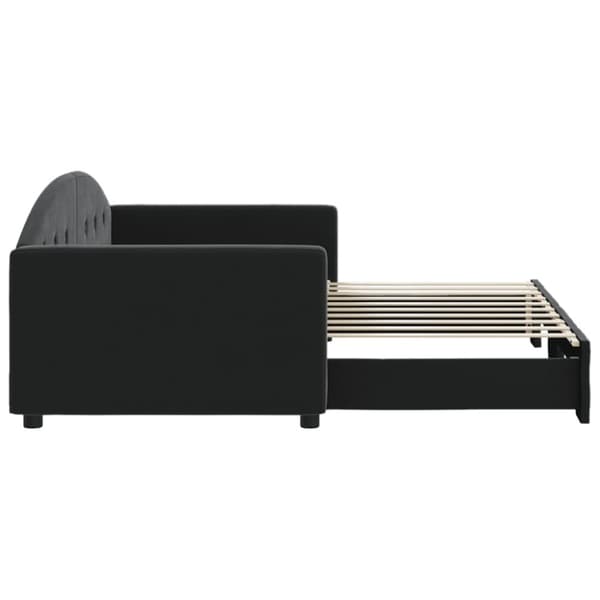 vidaXL daybed med udtræk 90x190 cm velour sort