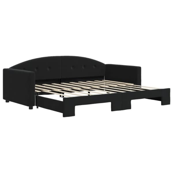 vidaXL daybed med udtræk 90x190 cm velour sort