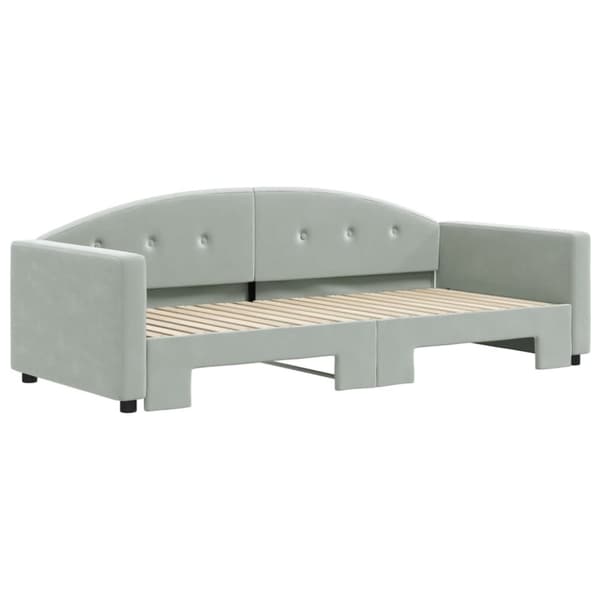 vidaXL daybed med udtræk 90x190 cm velour lysegrå