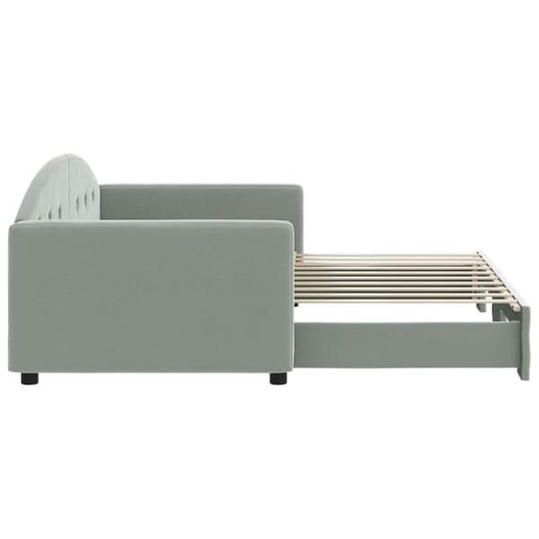 vidaXL daybed med udtræk 90x190 cm velour lysegrå