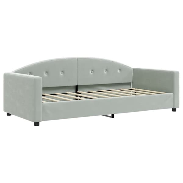 vidaXL daybed med udtræk 90x190 cm velour lysegrå