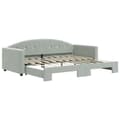 Miniatyrbillede 1 af 9: vidaXL daybed med udtræk 90x190 cm velour lysegrå