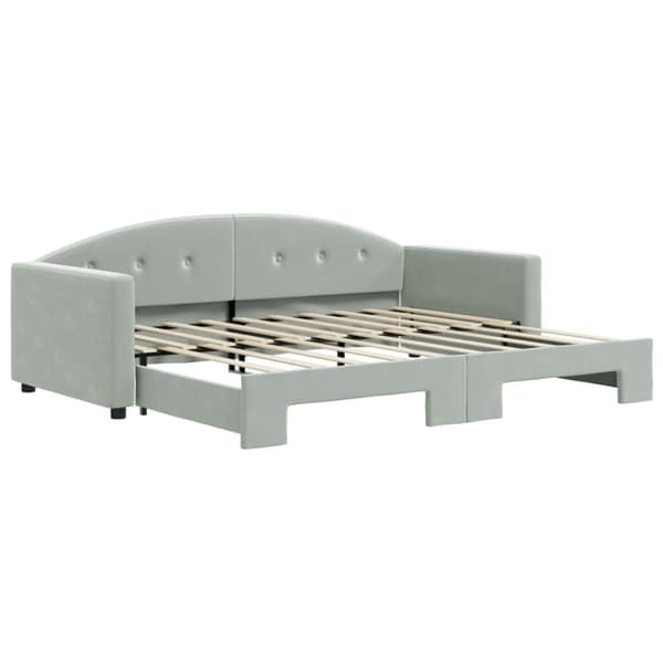 vidaXL daybed med udtræk 90x190 cm velour lysegrå