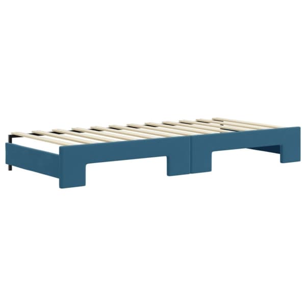 vidaXL daybed med udtræk og madras 90x200 cm velour blå