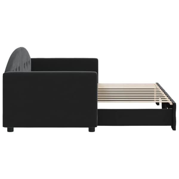 vidaXL daybed med udtræk 80x200 cm velour sort