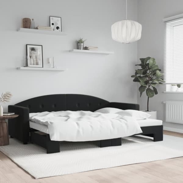 vidaXL daybed med udtræk 80x200 cm velour sort