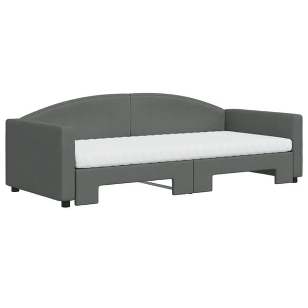 vidaXL daybed med udtræk og madras 90x200 cm stof mørkegrå
