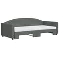Miniatyrbillede 4 af 11: vidaXL daybed med udtræk og madras 90x200 cm stof mørkegrå
