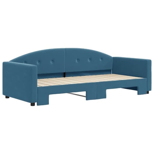 vidaXL Dagbädd utdragbar blå 90x200 cm sammet