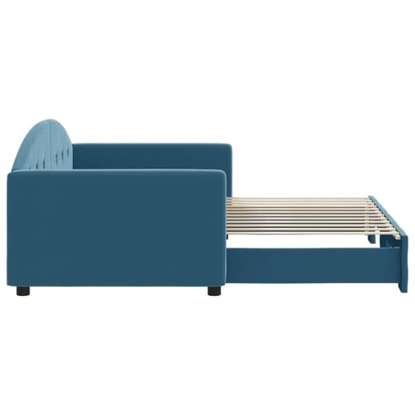 vidaXL Dagbädd utdragbar blå 90x200 cm sammet
