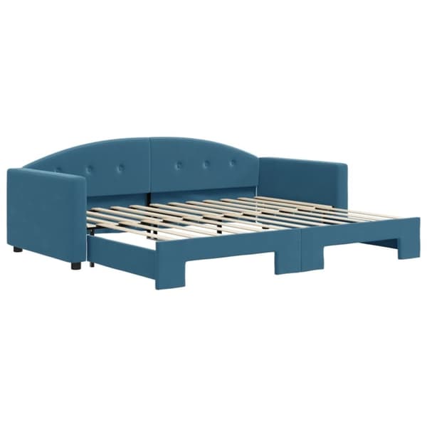 vidaXL Dagbädd utdragbar blå 90x200 cm sammet