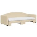 Miniatyrbillede 4 af 11: vidaXL daybed med udtræk og madras 80x200 cm stof cremefarvet