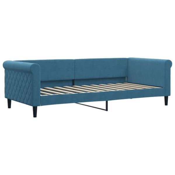 vidaXL daybed med udtræk og madras 90x200 cm velour blå