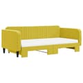 Miniatyrbillede 2 af 11: vidaXL daybed med udtræk og madras 100x200 cm velour gul