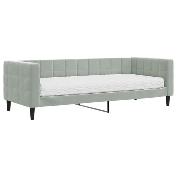 vidaXL daybed med madras 80x200 cm velour lysegrå