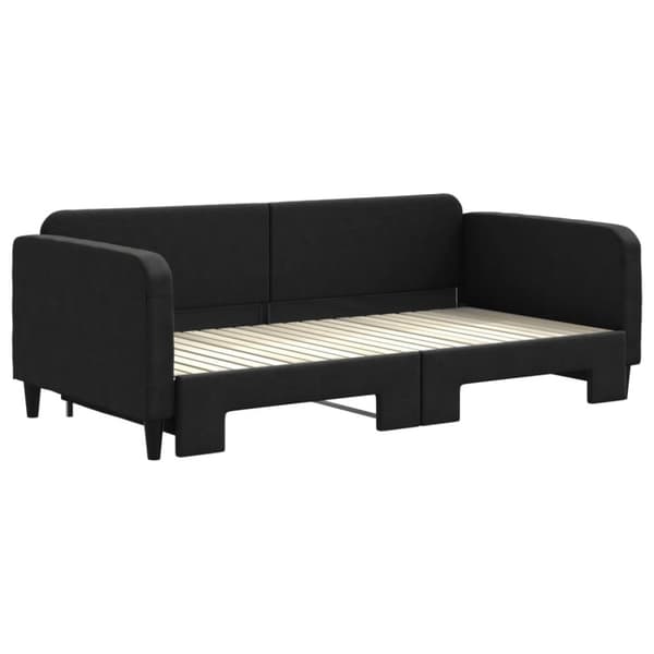 vidaXL daybed med udtræk 100x200 cm stof sort