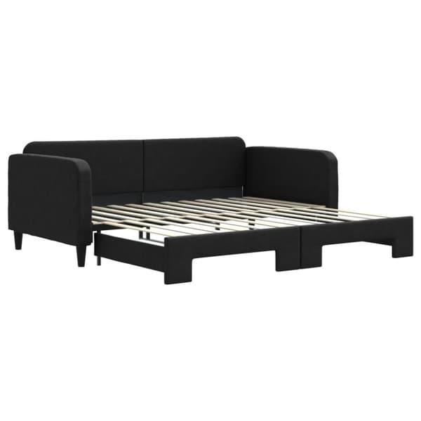 vidaXL daybed med udtræk 100x200 cm stof sort