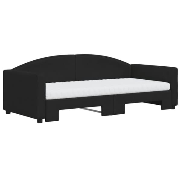 vidaXL daybed med udtræk og madras 90x190 cm stof sort