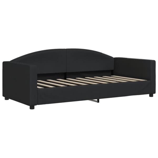 vidaXL daybed med udtræk og madras 90x190 cm stof sort