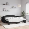 Miniatyrbillede 2 af 11: vidaXL daybed med udtræk og madras 90x190 cm stof sort