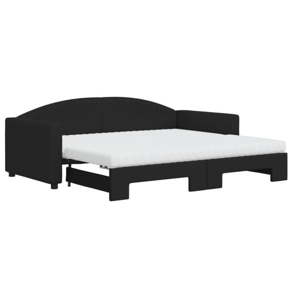 vidaXL daybed med udtræk og madras 90x190 cm stof sort