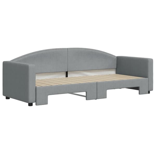 vidaXL daybed med udtræk 80x200 cm stof lysegrå