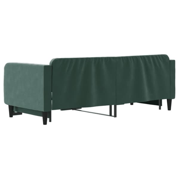 vidaXL daybed med udtræk 90x200 cm velour mørkegrøn