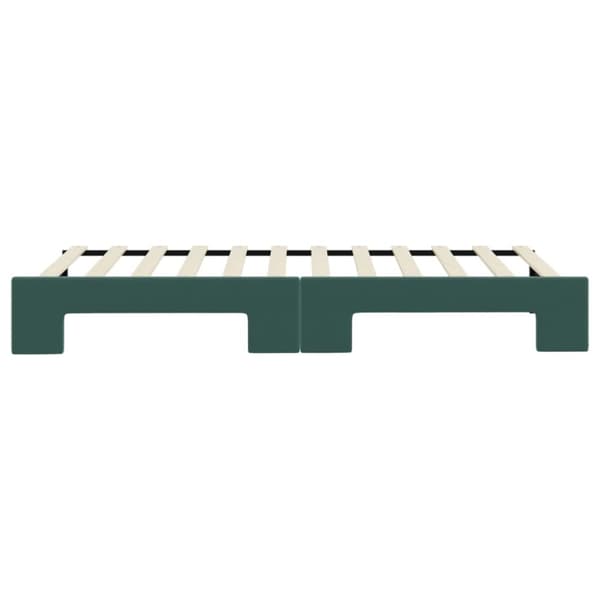 vidaXL daybed med udtræk 90x200 cm velour mørkegrøn