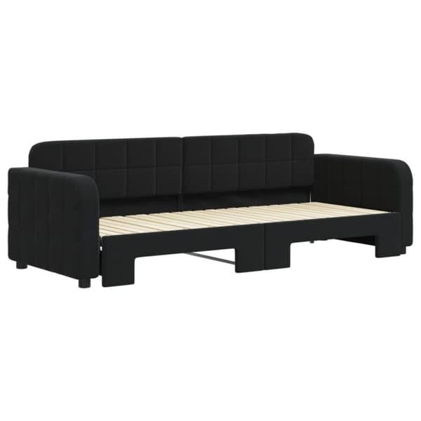 vidaXL daybed med udtræk 80x200 cm velour sort