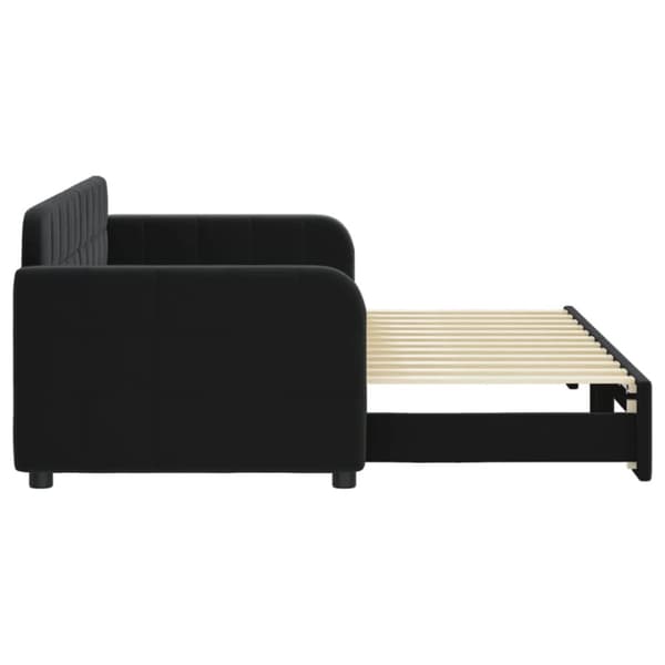 vidaXL daybed med udtræk 80x200 cm velour sort