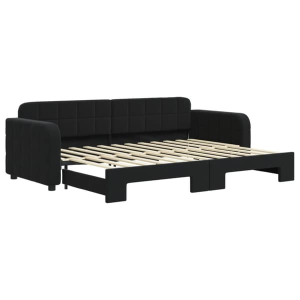 vidaXL daybed med udtræk 80x200 cm velour sort