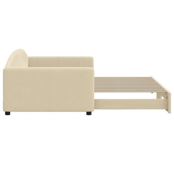 vidaXL daybed med udtræk 100x200 cm stof cremefarvet