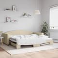 Miniatyrbillede 2 af 11: vidaXL daybed med udtræk 100x200 cm stof cremefarvet