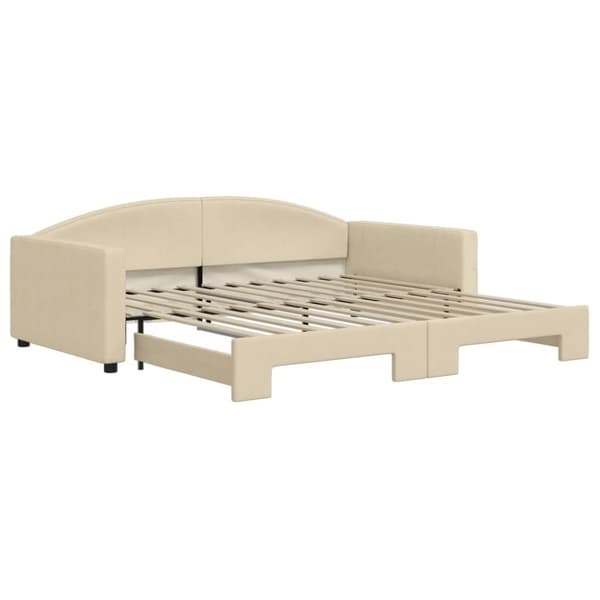 vidaXL daybed med udtræk 100x200 cm stof cremefarvet