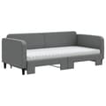 Miniatyrbillede 3 af 11: vidaXL daybed med udtræk og madras 90x200 cm stof mørkegrå