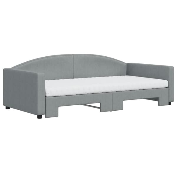 vidaXL daybed med udtræk og madras 100x200 cm stof lysegrå