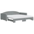 Miniatyrbillede 2 af 11: vidaXL daybed med udtræk og madras 100x200 cm stof lysegrå