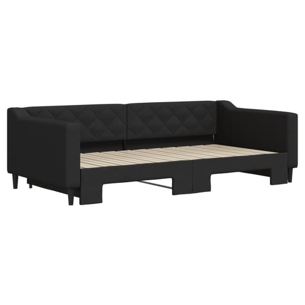 vidaXL Dagbädd utdragbar svart 100x200 cm tyg
