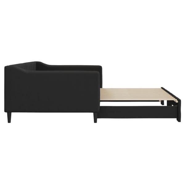 vidaXL Dagbädd utdragbar svart 100x200 cm tyg