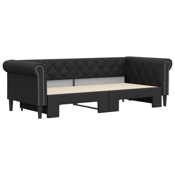 vidaXL daybed med udtræk 90x200 cm kunstlæder sort