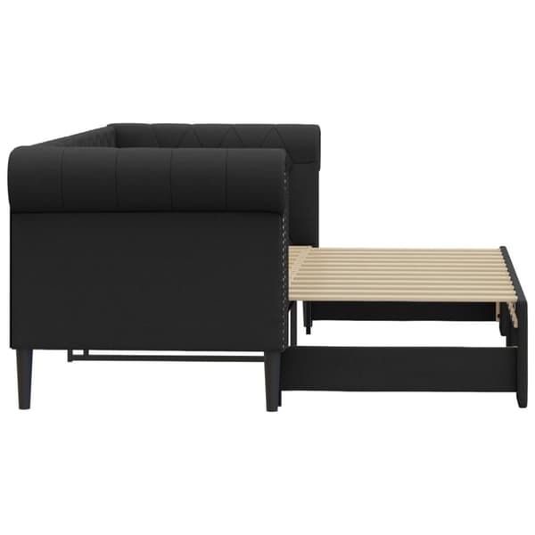 vidaXL daybed med udtræk 90x200 cm kunstlæder sort