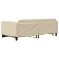 Miniatyrbillede 5 af 11: vidaXL daybed med udtræk og skuffer 100x200 cm stof cremefarvet
