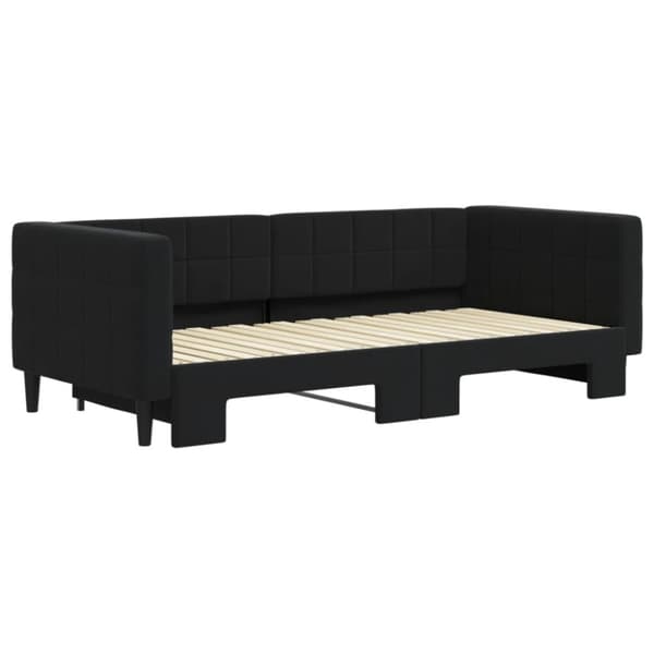vidaXL daybed med udtræk 90x190 cm velour sort