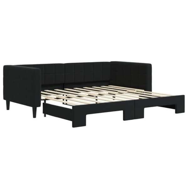 vidaXL daybed med udtræk 90x190 cm velour sort