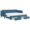 Miniatyrbillede 1 af 11: vidaXL daybed med udtræk og skuffer 90x200 cm velour blå