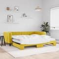 Miniatyrbillede 11 af 11: vidaXL daybed med udtræk og madras 100x200 cm velour gul