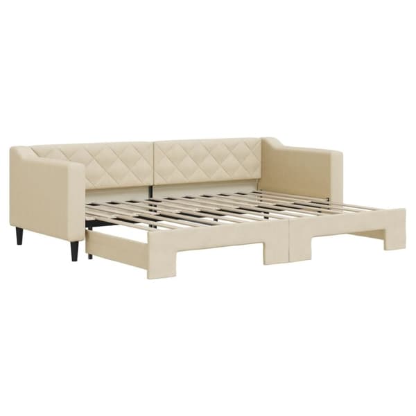 vidaXL daybed med udtræk 80x200 cm stof cremefarvet